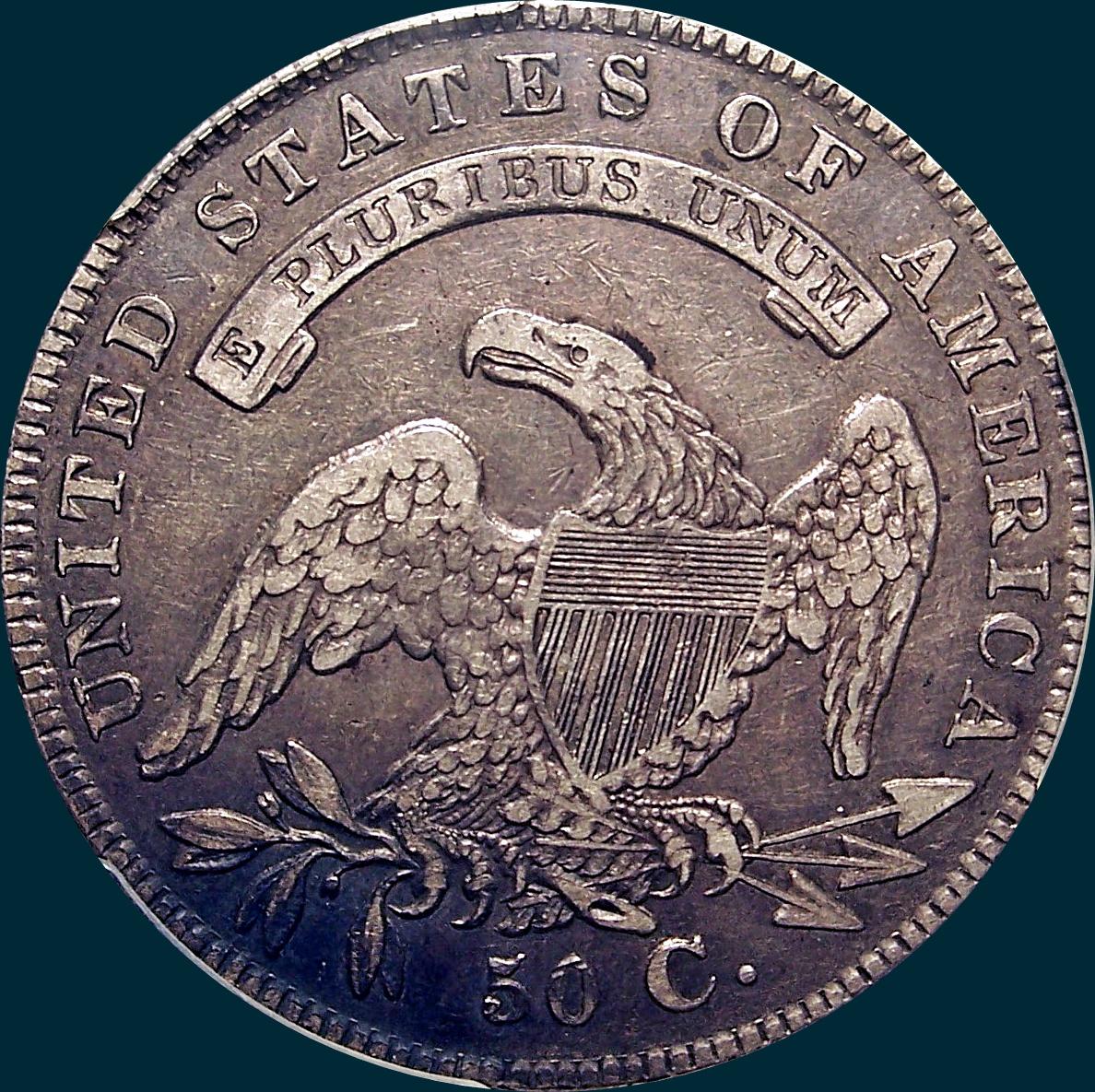 1836/1336 O-108, capped bust half dollar