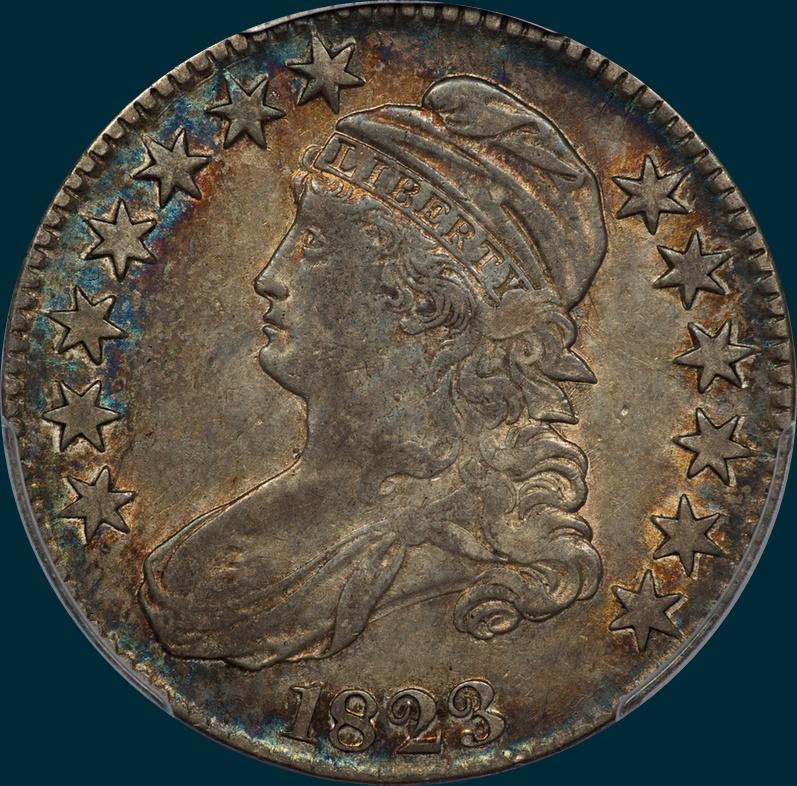 1823, O-103, Capped Bust, Half Dollar