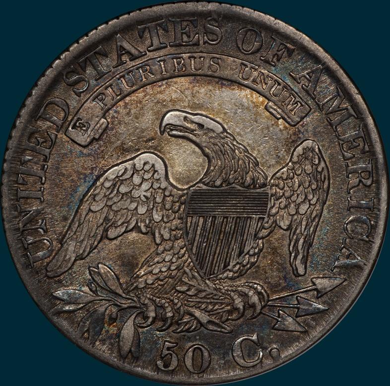 1827 O-135, Capped bust half dollar