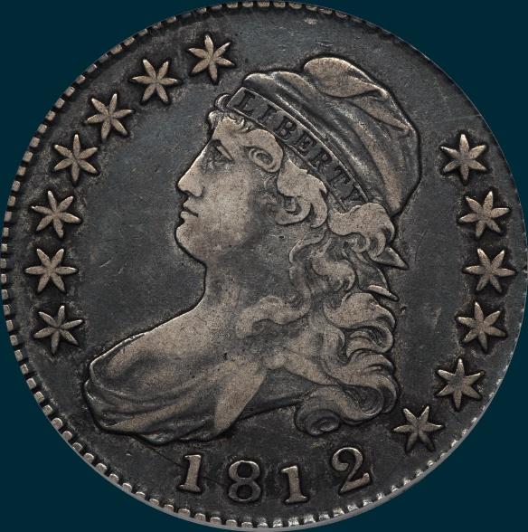 1812, O-101a, 2 over 1, 12/11, 2/1, 12 over 11, Large 8, Capped Bust Half Dollar