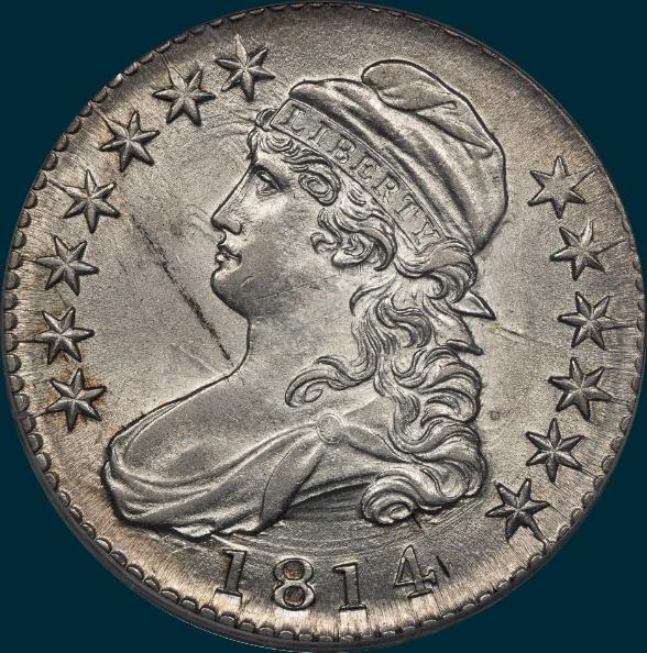 1814 o-107, capped bust half dollar