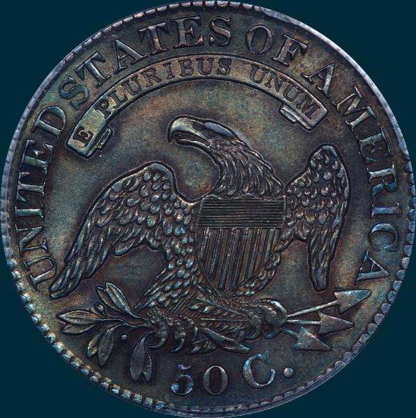 1827, o-109, capped bust, half dollar