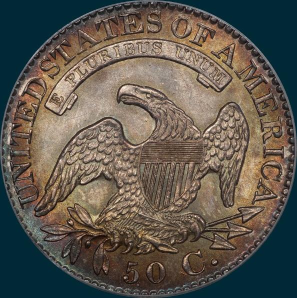 1827 O-116, Capped bust half dollar