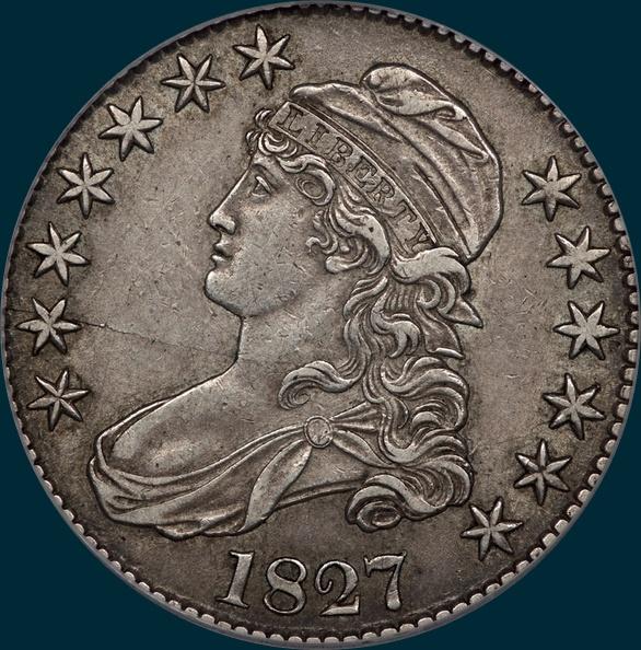 1827, O-116a, R4+, Square Base 2, Capped Bust, Half Dollar