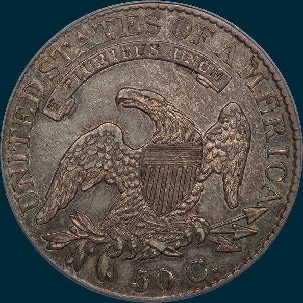 1827 O-122, Capped bust half dollar