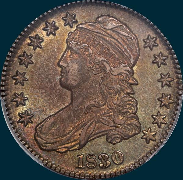 1830, O-110, Small 0, Capped Bust Half Dollar