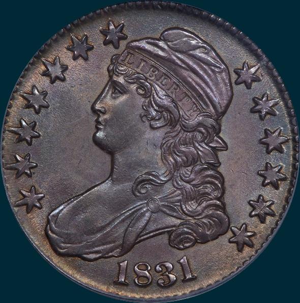 1831, O-109, Capped Bust, Half Dollar