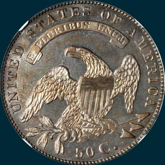 1834 O-122, capped bust half dollar