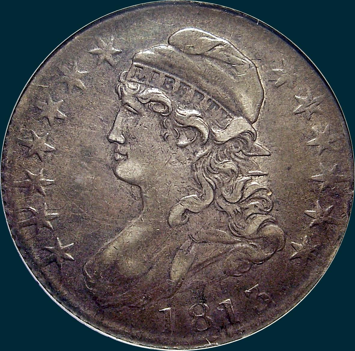 1813 O-102, Capped bust half dollar