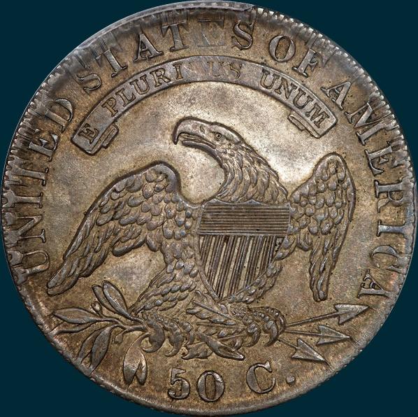 1831, O-101 capped bust half dollar