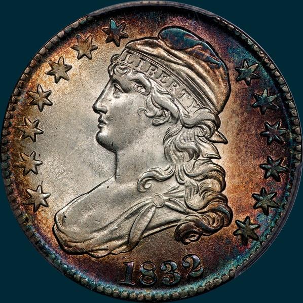 1832 O-122 capped bust half dollar