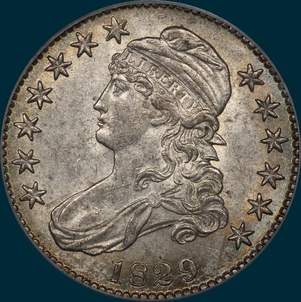 1829, O-110, Large Letters, Capped Bust, Half Dollar