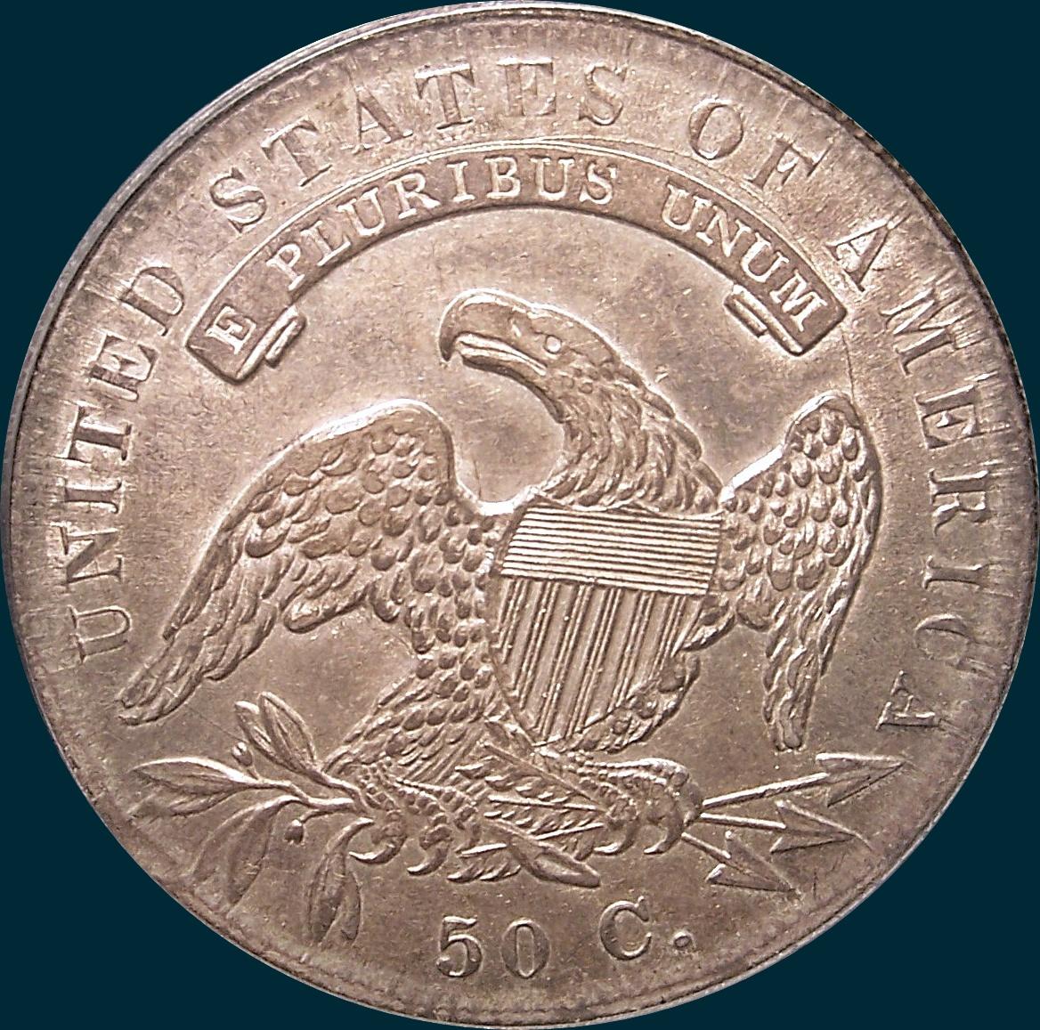 1834 O-110, capped bust half dollar