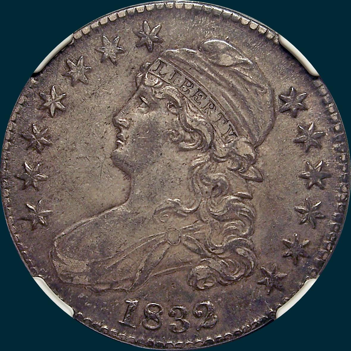 1832, O-110, Small Letters, Capped Bust, Half Dollar