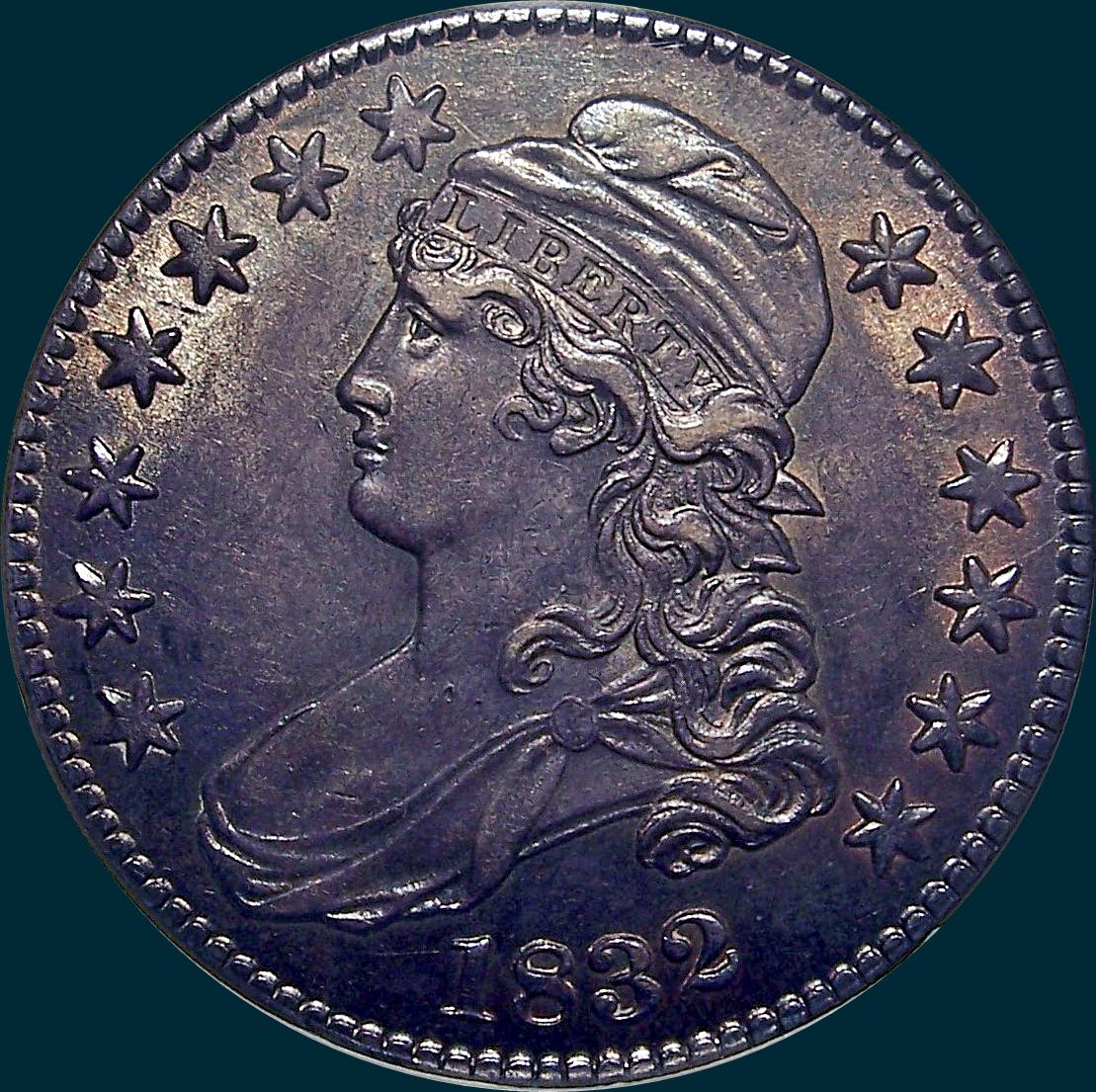 1832, O-107, Small Letters, Capped Bust, Half Dollar