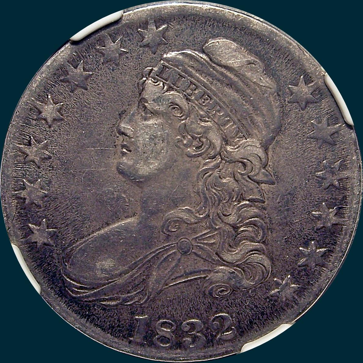 1832, O-105a, Small Letters, Capped Bust, Half Dollar