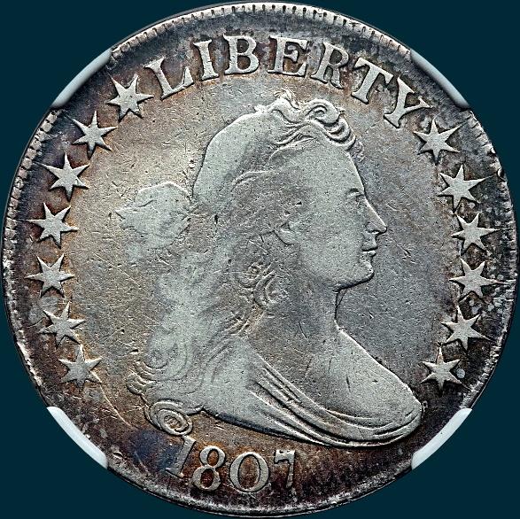 1807, O-107, Draped Bust, Half Dollar