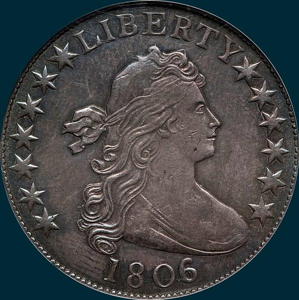 1806/5, O-104, R4, Draped Bust, Half Dollar