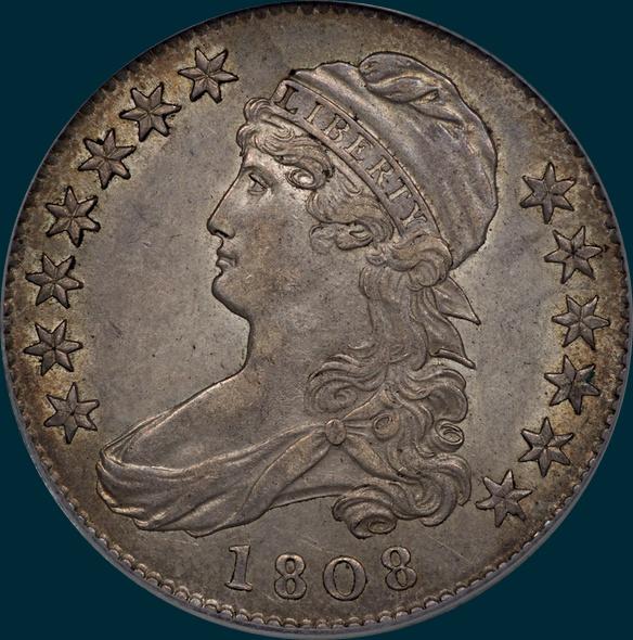 1808, O-106 R2, Capped Bust, Half Dollar