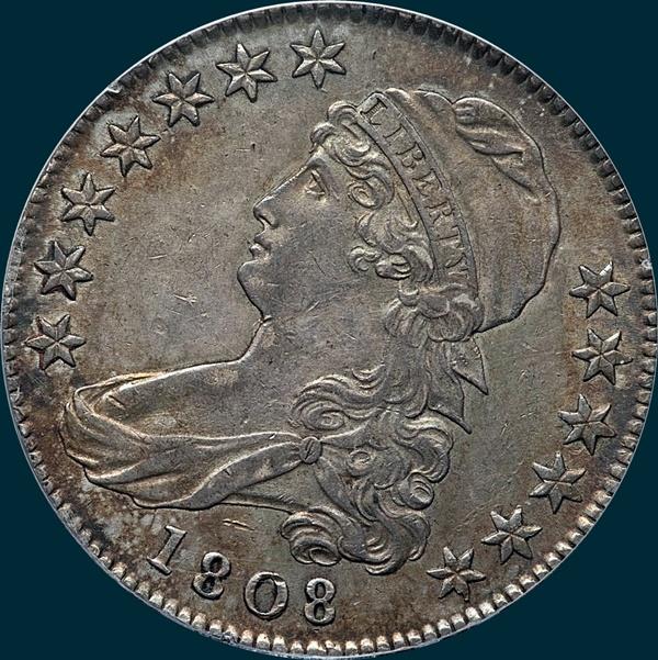 1808 O-107, Capped Bust, Half dollar