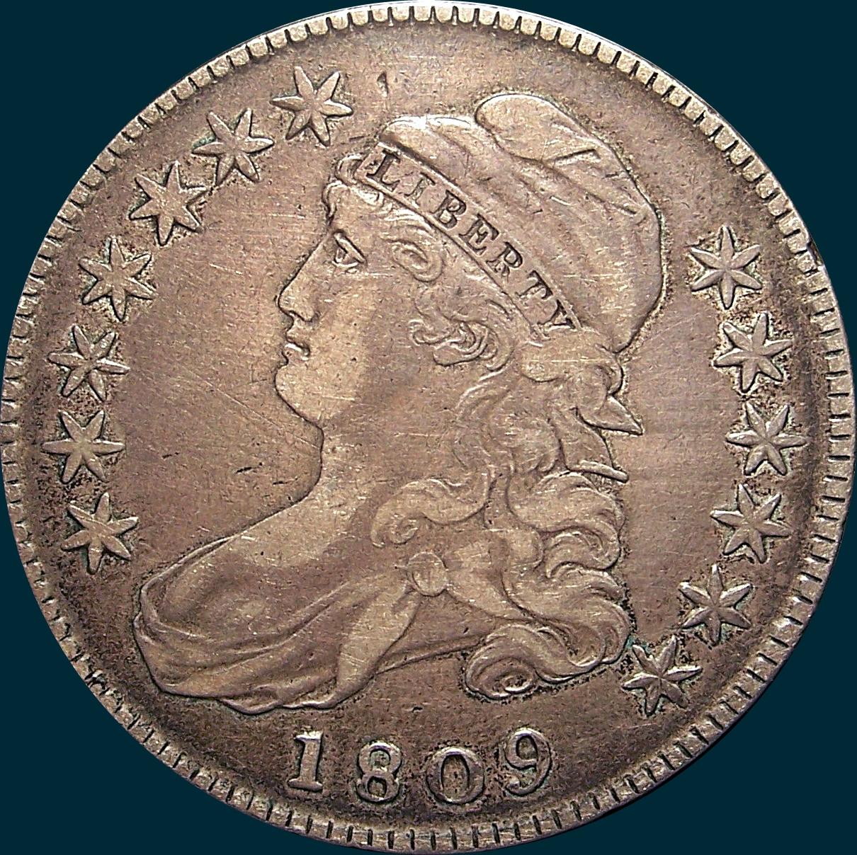 1809, O-102, XXXX Edge, Capped Bust, Half Dollar
