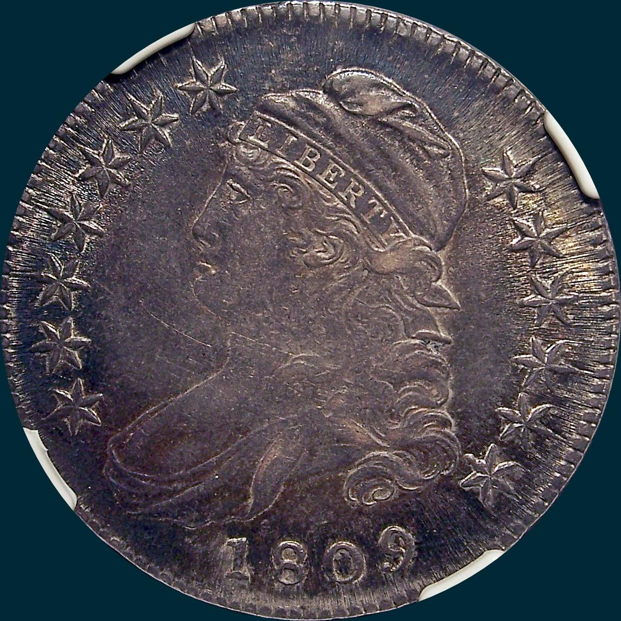 1809, O-103, capped bust, half dollar