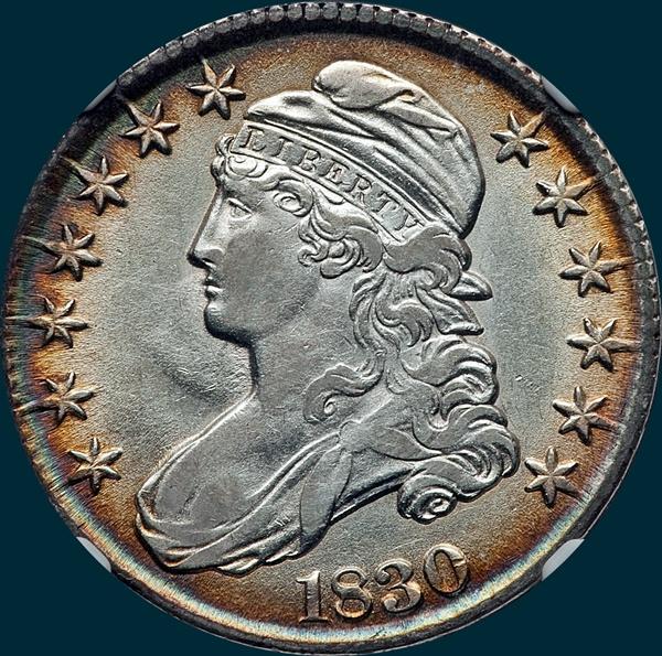 1830 o-112, capped bust half dollar