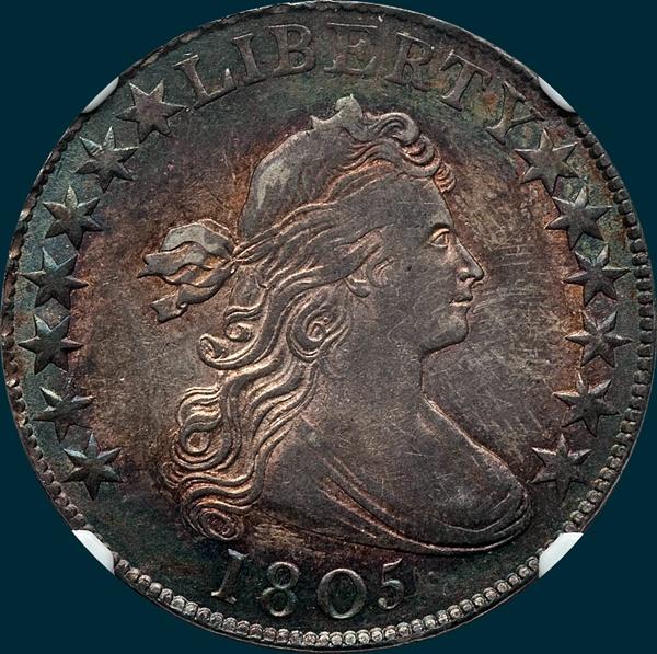 1805, O-106, Draped Bust, Half dollar