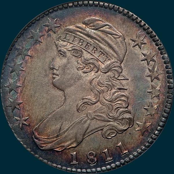 1811, O-105, Small 8, Capped Bust, Half Dollar