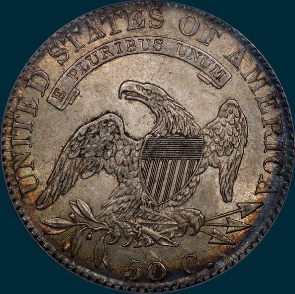 1820, O-104, Square Base, Knob 2, Capped Bust Half Dollar