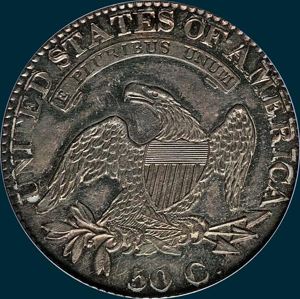 1825, O-113 capped bust half dollar