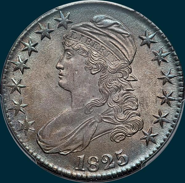 1825, O-116, Capped Bust, Half Dollar
