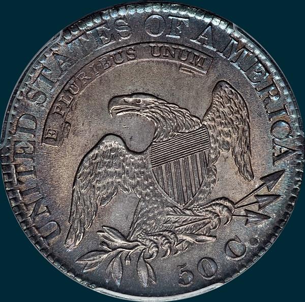 1825, O-116 capped bust half dollar