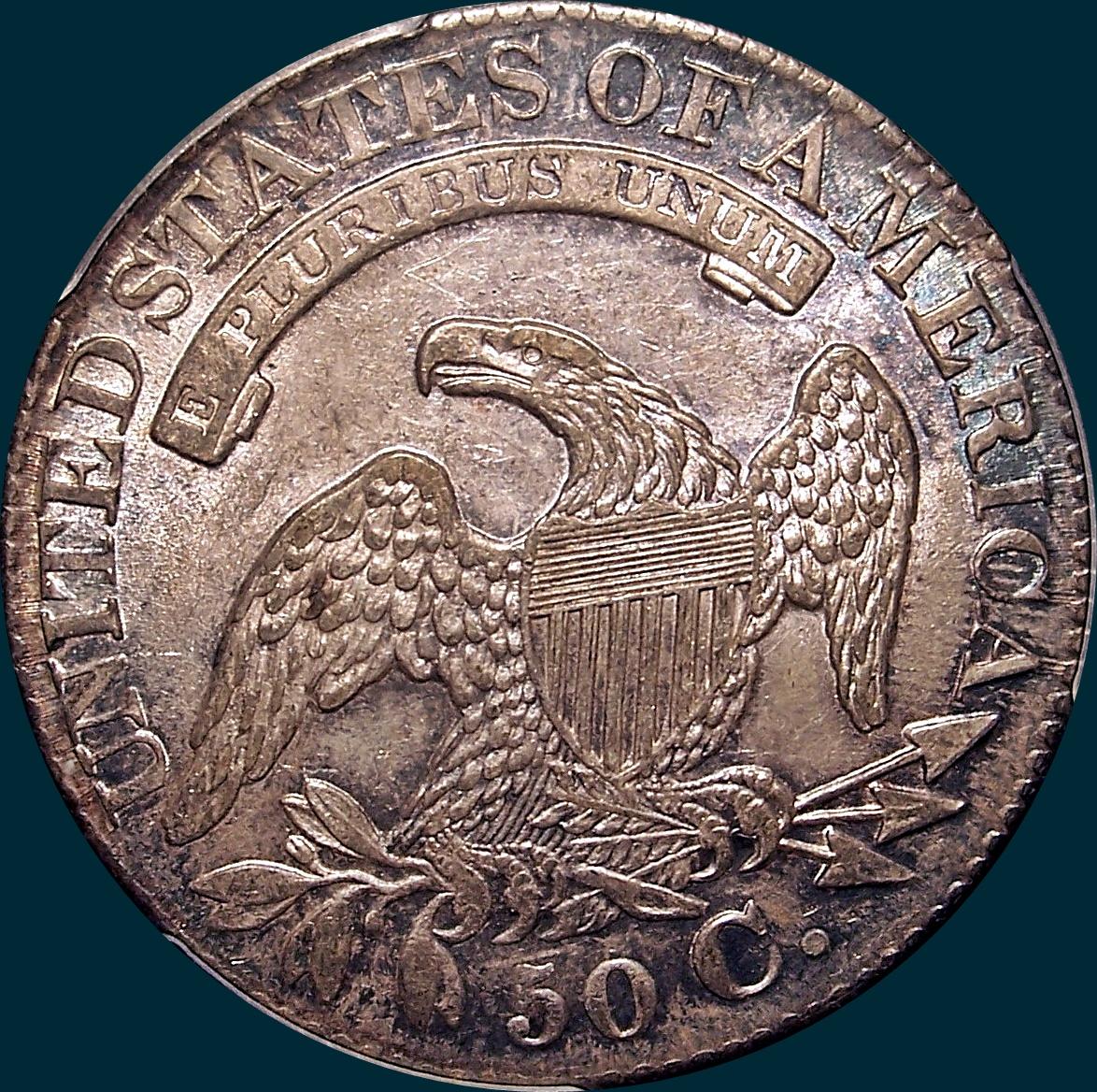 1827, O-120a, R3, Square Base 2, Capped Bust, Half Dollar