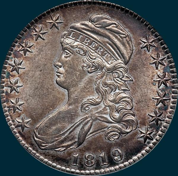 1819, O-107a, Capped Bust, Half Dollar