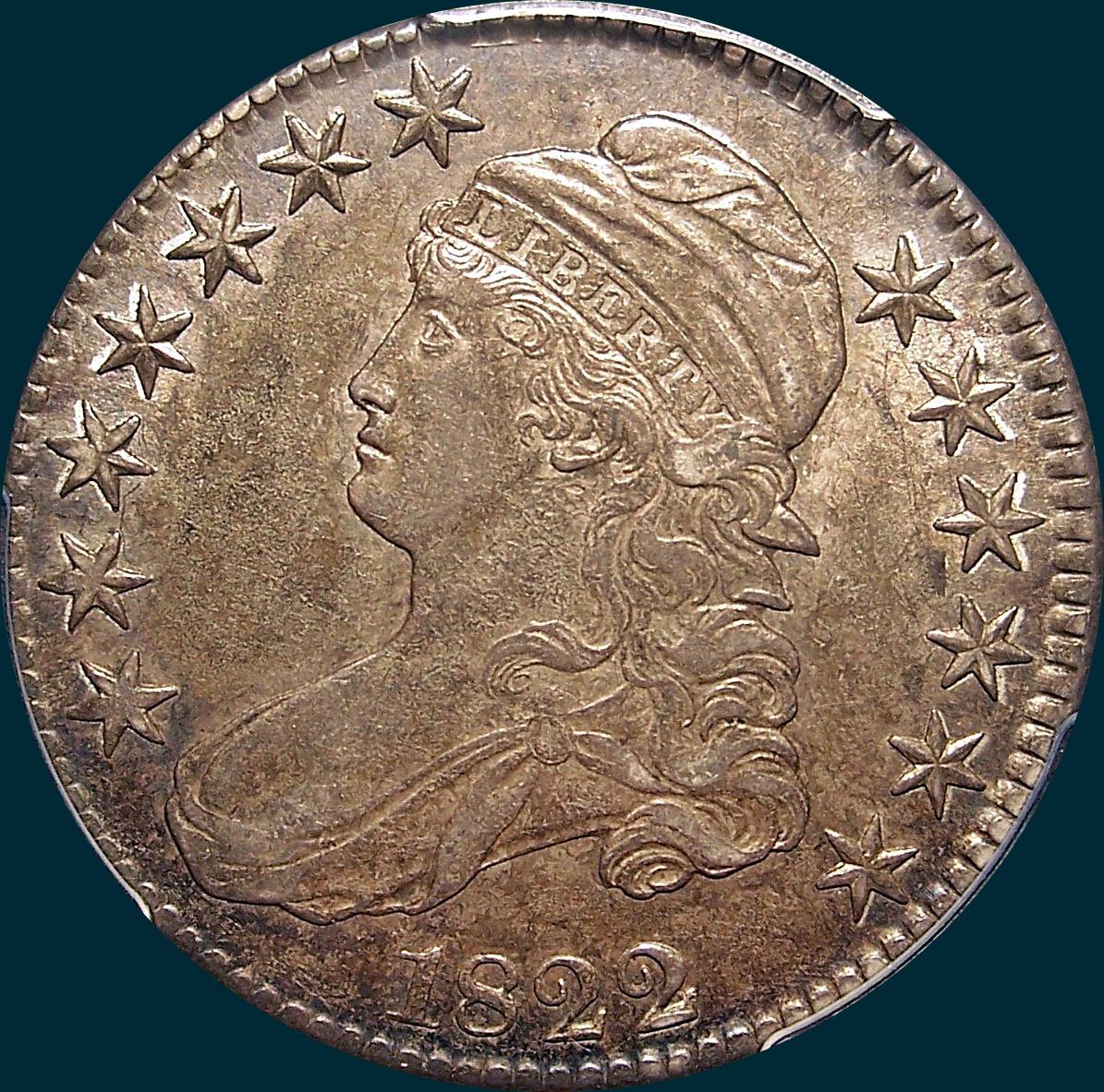 1822, O-106, Capped Bust, Half Dollar