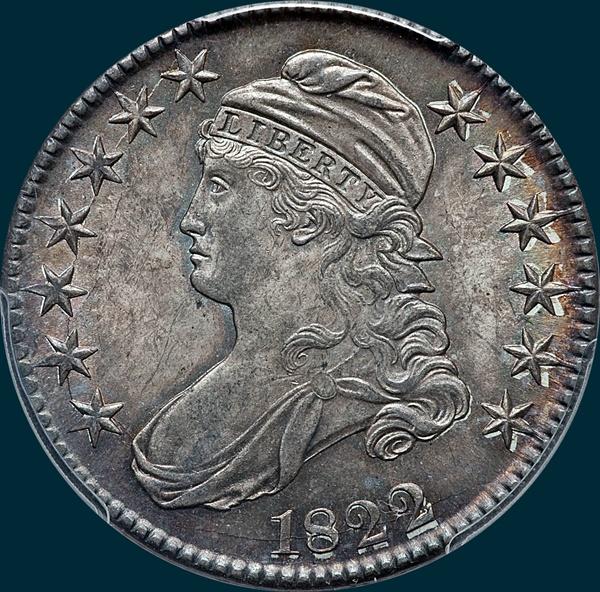 1822, O-106a, Capped Bust, Half Dollar