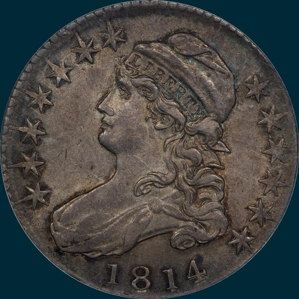 1814, O-105a, Single Leaf, Capped Bust, Half Dollar