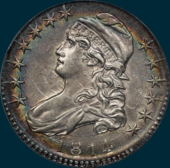 1814, O-106, capped bust, half dollar 