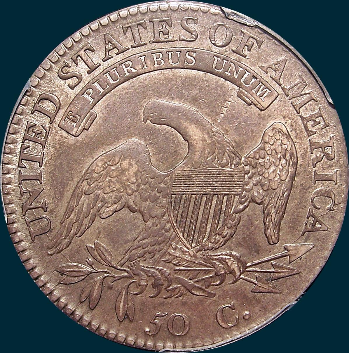 1814, E over A, O-108, capped bust half dollar