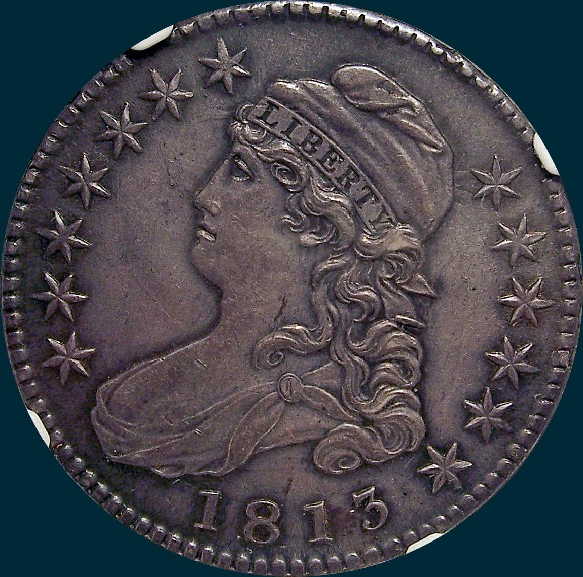 1813 O-105, Capped bust half dollar