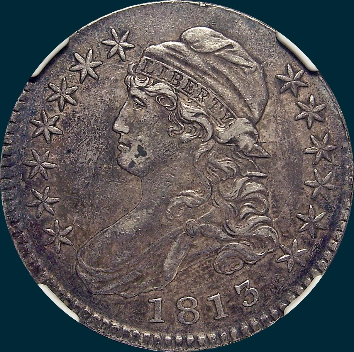 1813 o-107, capped bust half dollar