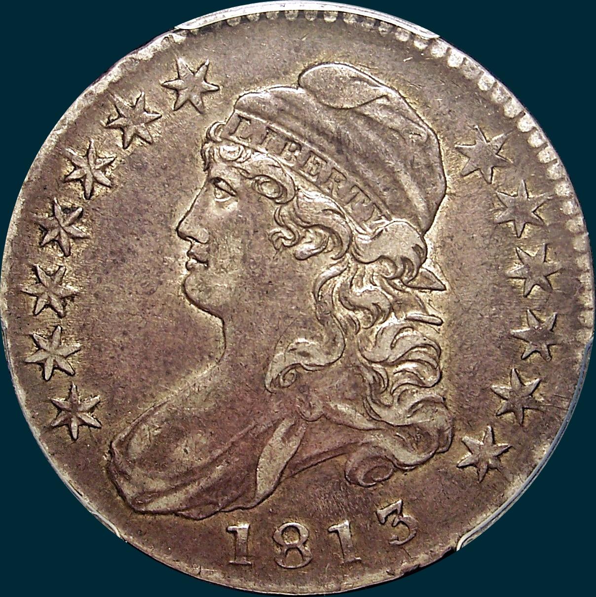 1813 o-109, capped bust half dollar