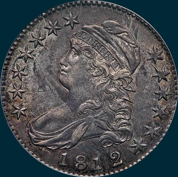 1812, O-102, 2/1, or 12/11, 12 over 11, 2 over 1, Large 8, Capped Bust, Half Dollar