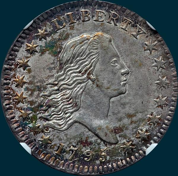 1795, O-102a  Flowing Hair, Half Dollar