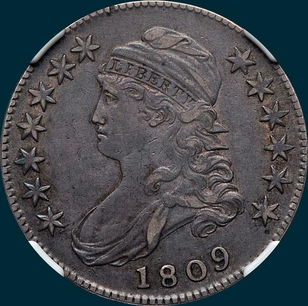 1809, O-114, capped bust, half dollar
