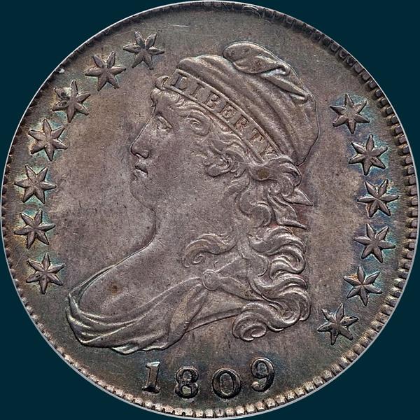 1809, O-112 R5-, Capped Bust, Half Dollar