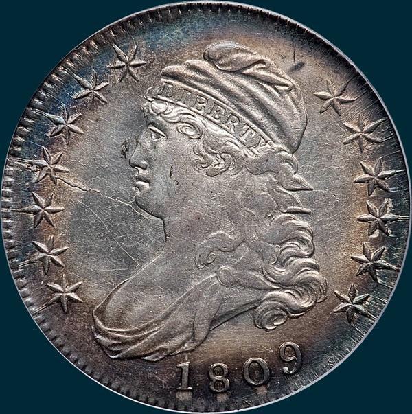 1809 O-110, capped bust, half dollar