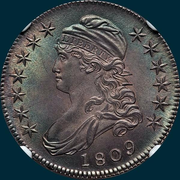 1809, O-109a, III Edge, Capped Bust, Half Dollar