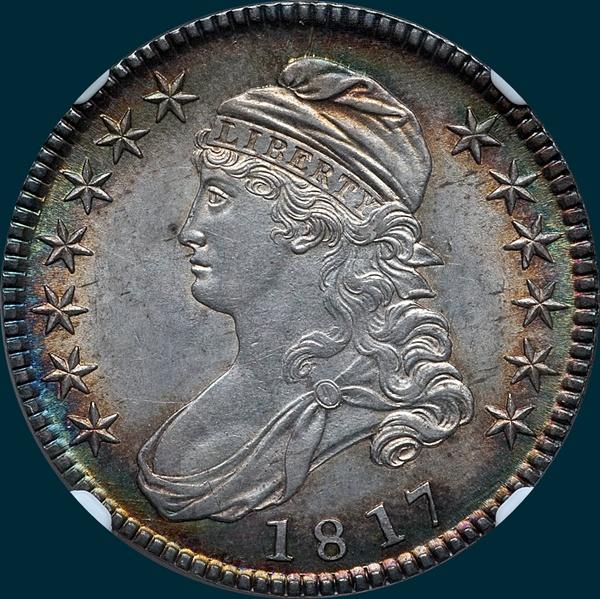 1817 o-107, capped bust half dollar